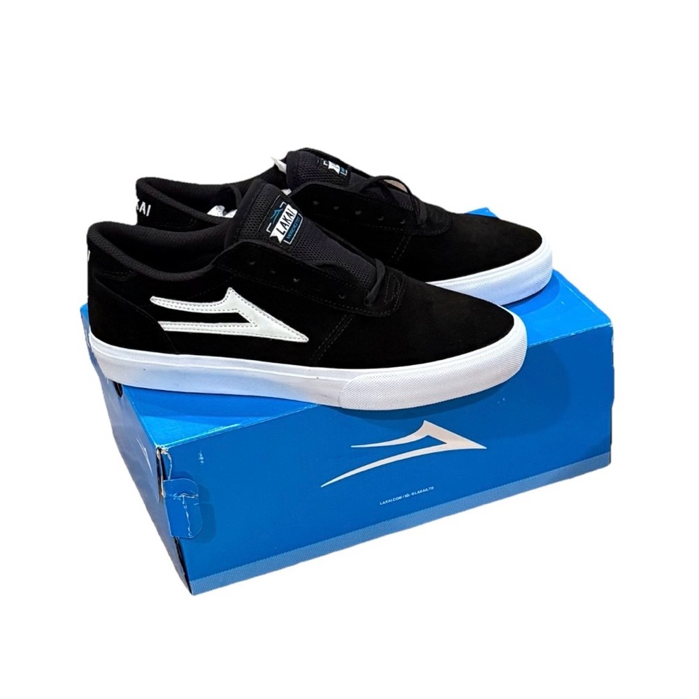 Lakai MANCHESTER Men's Skate Shoe Black/White Suede MS120-0200-A00/BLKSD
